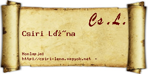 Csiri Léna névjegykártya